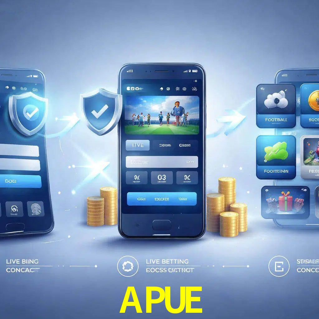 Pasos de acceso a la app APUE en pantalla de teléfono móvil