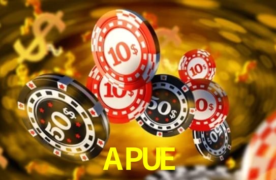 Escena dinámica inspirada en casino con iluminación APUE, cartas, fichas e íconos de juegos digitales en un espacio moderno de juegos.